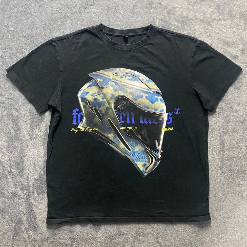 Forgotten Faces T-Shirt Mens Medium‎ Black Graphic Helmet FOF0104